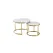 Nesting Style Coffee Table - White on Gold - 60cm/45cm