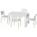 1 Artiss Dining Table and 4 Chairs Set White Wood