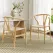 1 Set of 2 Artiss Dining Chairs Wooden Rattan Seat Wishbone Back