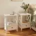 2-tier Bedside Table with Storage Drawer 2 PC Rustic White