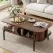Artiss Coffee Table Living Room Center Table Shelf Cabinet Walnut