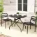Gardeon 3PC Outdoor Bistro Set Patio Furniture Steel Table and Chairs Black