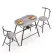 Artiss Oval Dining Table Set 3PC Space-Saving Bistro Kitchen Storage Wine Rack Grey