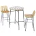 Gardeon 3-Piece Outdoor Bar Set Wicker Table Chairs Patio Bistro
