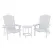Gardeon Outdoor Table and Chairs HDPE Adirondack Beach Chair Sun Lounge Patio Furniture Garden White
