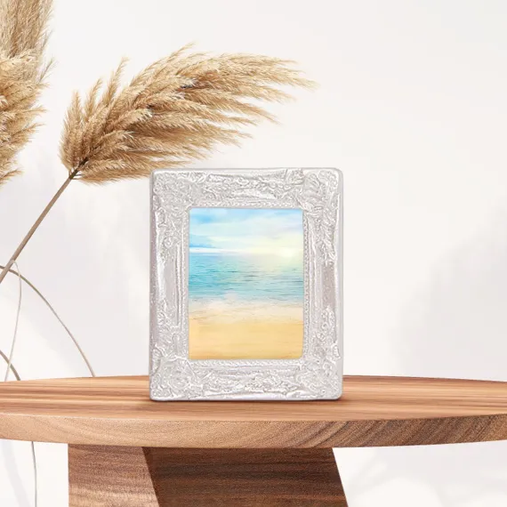 Vintage Picture Frames Tiny Picture Frames Antique Photo Frame Mini Vintage Frame Ornate Resin Oval Frame Table Top Display Frame Home Wedding Decor 2×2.4 in Silver
