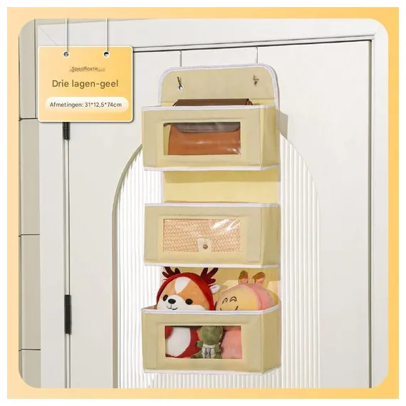 Storage Bag - Door Storage Bag - Large Capacity - Multi-Layer - Toys - Miscellaneous - Storage Bag - Student Dorm Storage Rack - 3 Layers