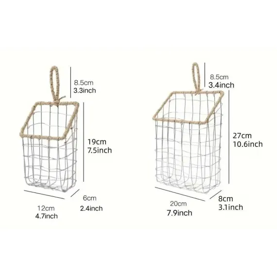 Wire Woven Storage Basket for Home Organization Sundry Basket Decorative Storage - Large