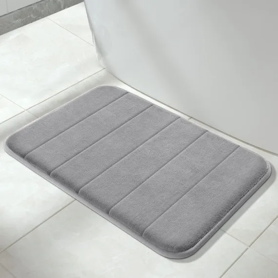 Bath Mat, Non-slip bath mat, Shower mat, Memory Foam Bath Mat, Super soft absorbent bath mat, 40 x 60 cm, Grey