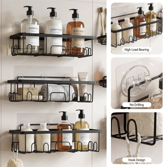 Artiss Shower Caddy Metal Bathroom Organiser Rust Resistant 6 Pack