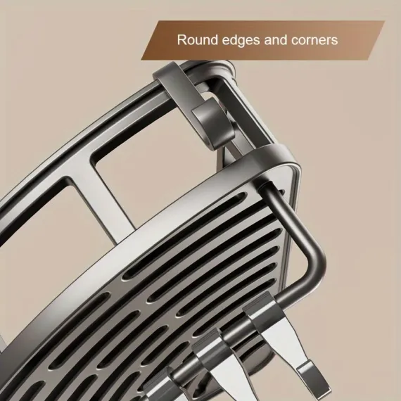 Gray Shower Caddy Corner Caddy 2-Tier Hooks Rod Bathroom Storage Shower Organizer