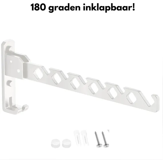 Wall-mounted coat rack - foldable - white - 35 cm - coat hook - hanger - drying rack