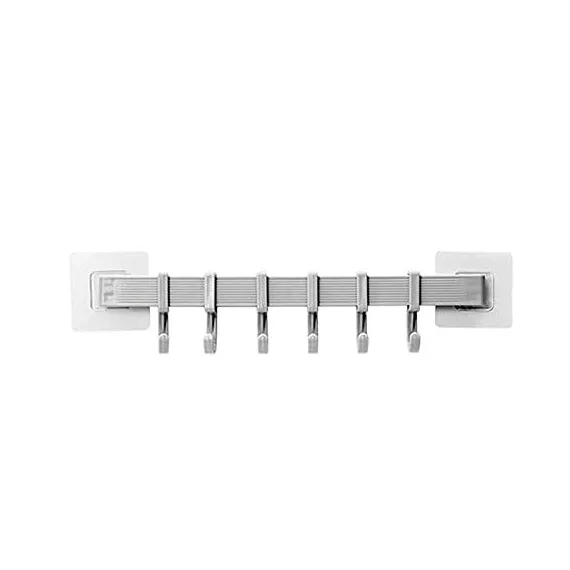 Coat Rack, Wall Mounted Coat Rack with 6 Decorative Hooks,Self Adhesive Kitchen Bathroom Wall Door Hanger Hooks 3pes