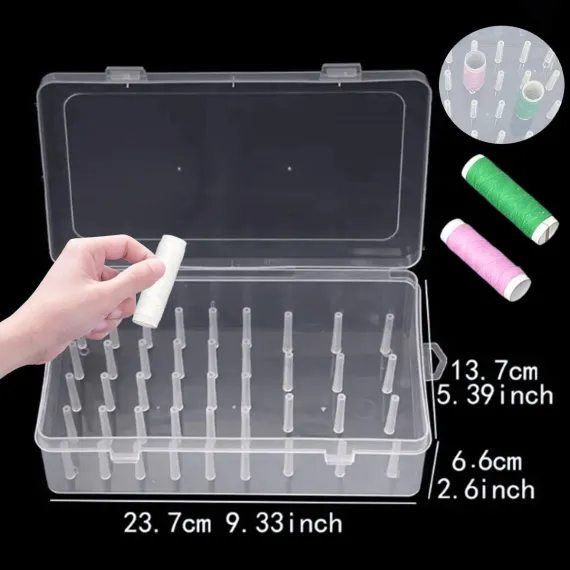 Sewing Thread Storage Box - 2 Box Organizer for Sewing Machine Thread and Sewing Accessories - DIY Sewing Kit and Sewing Basket
