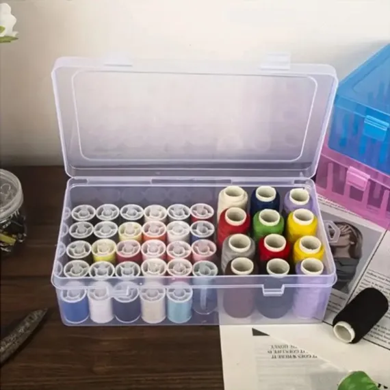 Sewing Thread Storage Box - 2 Box Organizer for Sewing Machine Thread and Sewing Accessories - DIY Sewing Kit and Sewing Basket