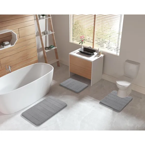Bath Mat, Non-slip bath mat, Shower mat, Memory Foam Bath Mat, Super soft absorbent bath mat, 40 x 60 cm, Grey