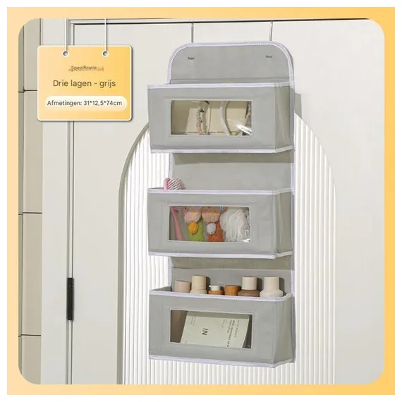 Storage Bag - Door Storage Bag - Large Capacity - Multi-Layer - Toys - Miscellaneous - Storage Bag - Student Dorm Storage Rack - 3 Layers