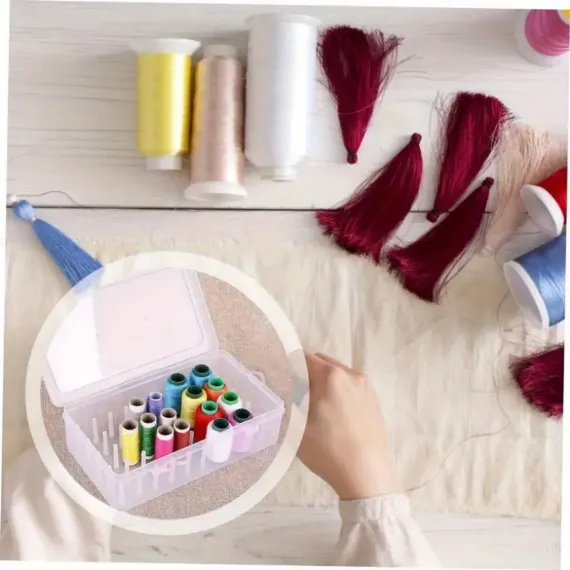 Sewing Thread Storage Box - 2 Box Organizer for Sewing Machine Thread and Sewing Accessories - DIY Sewing Kit and Sewing Basket