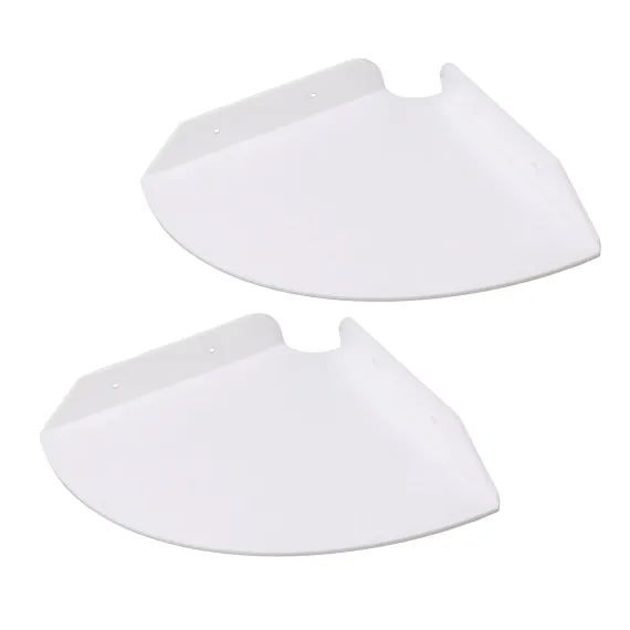 2pcs Wall Mount Floating Corner Shelves Quarter Round Hanging Corner Shelves for Bedrooms Living Rooms Shower Room White