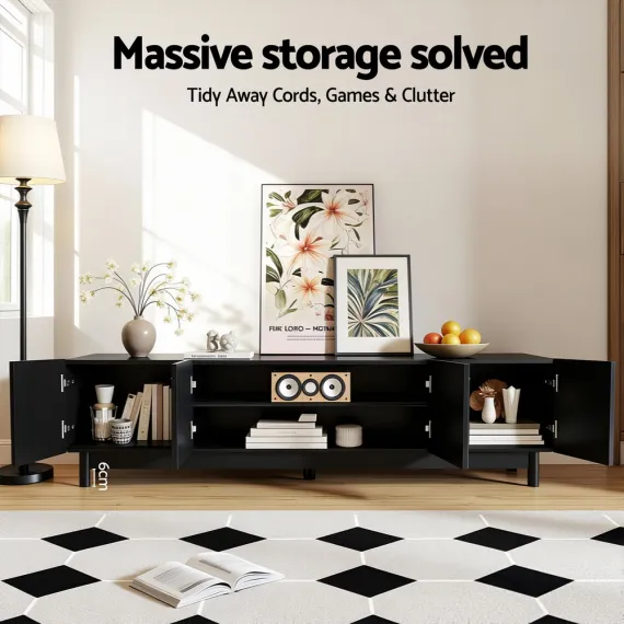Artiss TV Unit Entertainment Unit Storage Cabinet 180cm Black
