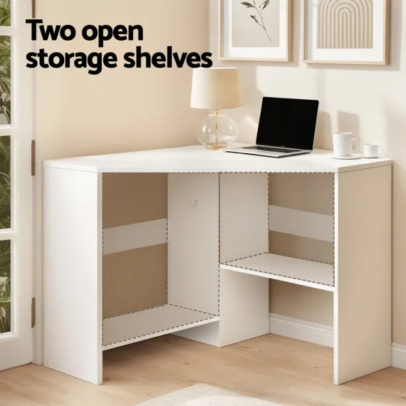 Artiss Corner Computer Desk Shelves CPU Stand L-shape Home Office Workstation Desks