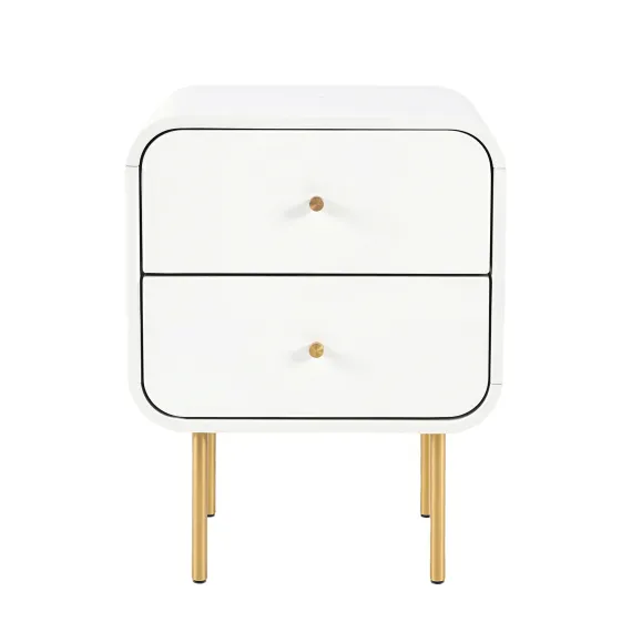 Artiss Bedside Table 2 Drawers Side End Table Nightstand White