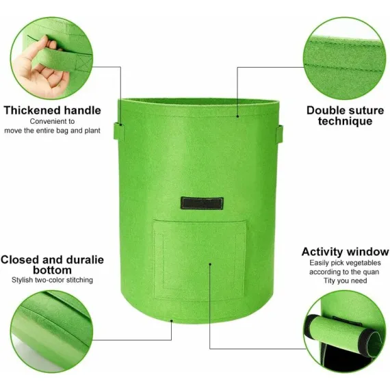 Potato Grow Bags, 2 pcs 40L/10 Gallon Vegetable Bag, Non-Woven Fabric Planting Bag With Window, Garden Vegetable Bag