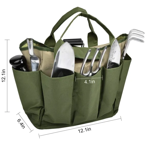 Garden Tool Bag, Gardening Tote With Pockets Canvas Heavy-duty Large Organizer Bag Carrier Gardening Storage Tote for women