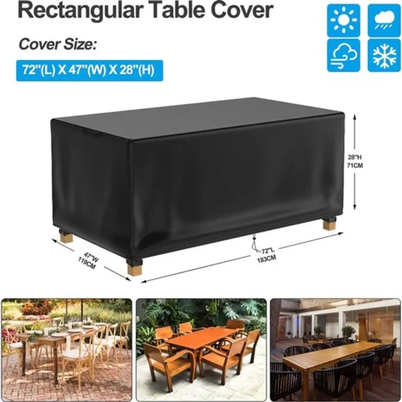 Rectangular Garden Furniture Cover, Waterproof Outdoor Protective Cover for Lounge Sofas, Patio Tables and Garden Sets