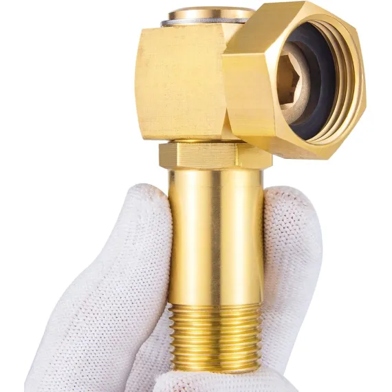 Lead-Free Brass Garden Hose Adapter,Hose Reel Parts Fittings,90 Degree Brass Replacement Part Swivel