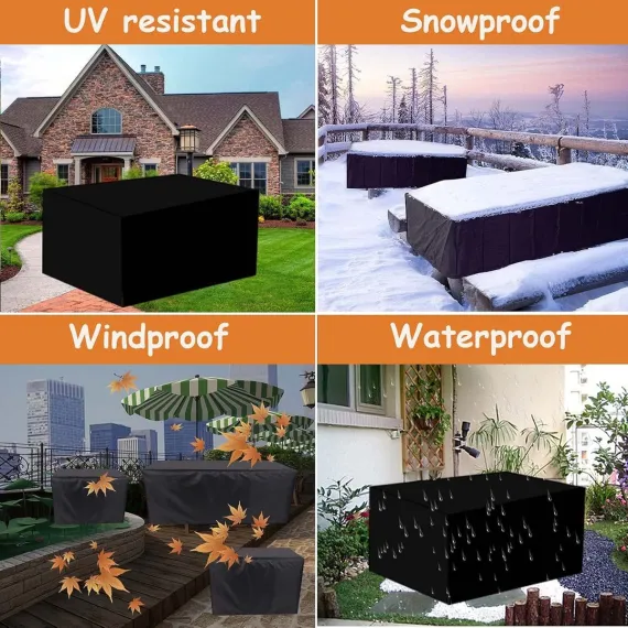 Garden Table Cover -  123*123*74 cm - Garden Furniture Cover - Square Garden Furniture Cover - Waterproof Garden Furniture Protective Cover - Waterproof Garden Table Cover - Dust Cover - Anti-UV - 210D Oxford Table Cover - for Garden, Gazebo, Balcony - Bl