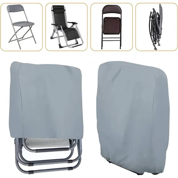 Waterproof Chair Cover - Garden Chair Cover - Protective Cover for Garden Furniture - Waterproof Chair Cover - Cover for Folding Chairs - Garden Furniture Cover - Garden Chair Cover - 71x20/34x110cm - For Outdoor Use in the Garden, Balcony or Terrace - Gr