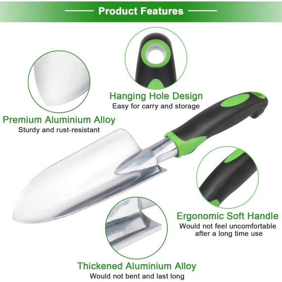 Garden Tools Set, 3 Pack Heavy Duty Gardening Tools Set Include Garden Shovel + Garden Tool Set, 2 Pack Heavy Duty Gardening Tools Set