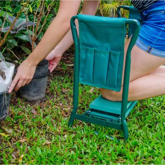 Kneeling Stool Side Pockets, Garden Tool Storage Bag Kneeler Seat Tool Pouch Gardening Tote Bag Gardening Storage
