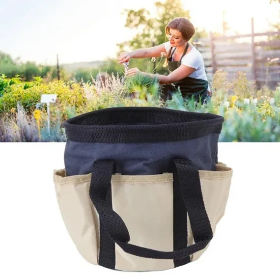 Gardening Bucket Tool Organizer, 600D Oxford Garden Tools Storage Bag with Pockets, for Garden, Patio and Outdoor Use