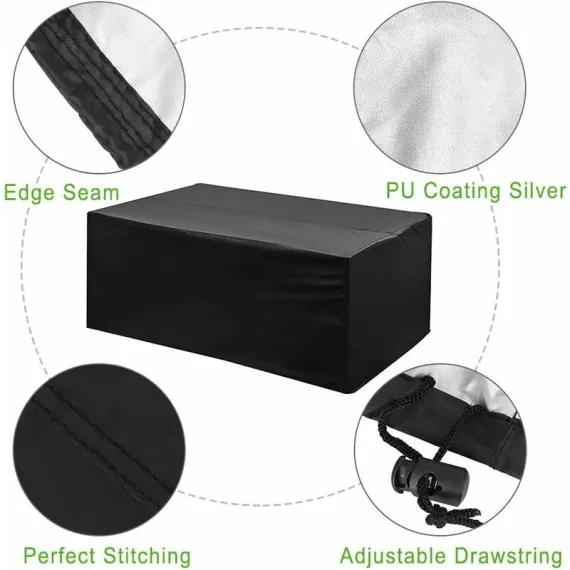 Garden Furniture Cover 210T Polyester Waterproof Anti-Uv Tarpaulin, Protective Cover For Tables, Chair, Sofa (200 160
