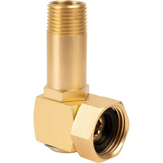 Garden Hose Adapter Brass Swivel Hose Reel Replacement Fitting for Garden Hose, 1 Inch to 0.8 Inch, Brass Construction