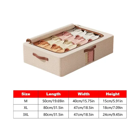 Home Foldable Under Bed Storage Box Clothes Shoes Bedding Dustproof Space Saving - 3XL