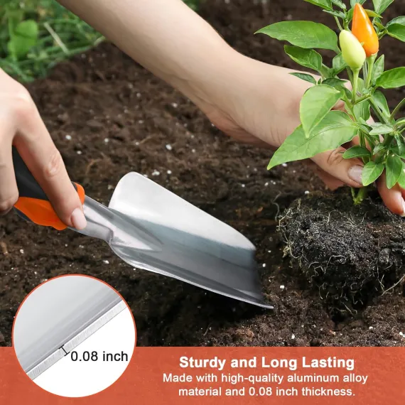 Garden Tools Set, 3 Pack Heavy Duty Gardening Tools Set Include Garden Shovel + Hand Rake Garden Tool, Heavy Duty Hand Cultivators for Gardening