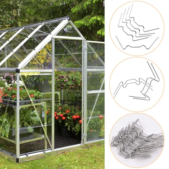 Greenhouse Clamps, 50-pack, greenhouse clamps, stainless steel W-clamps
