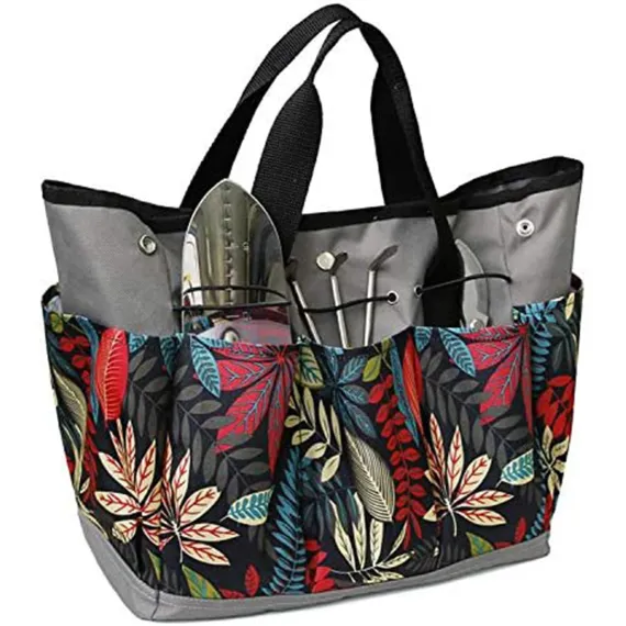 Garden Tool Bag, Garden Tote Storage Bag with 8 Pockets, Women Men Garden Plant Tool Storage Bag (Tools NOT Included)