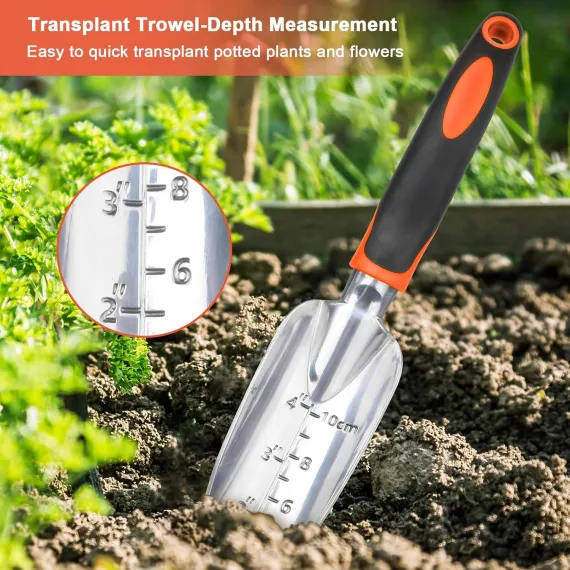 Garden Tools Set, 3 Pack Heavy Duty Gardening Tools Set Include Garden Shovel + Hand Rake Garden Tool, Heavy Duty Hand Cultivators for Gardening