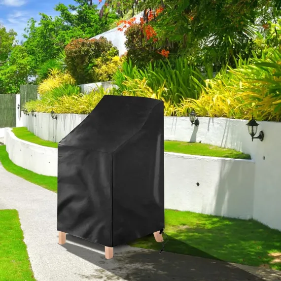 Garden Chair Cover - 75*75*120cm - Garden Furniture Covers - Waterproof Chair Cover - 210D Oxford - furniture covers - stackable garden chair cover - protective cover for garden chairs - dust cover - dustproof - rainproof - sunproof - snowproof - black