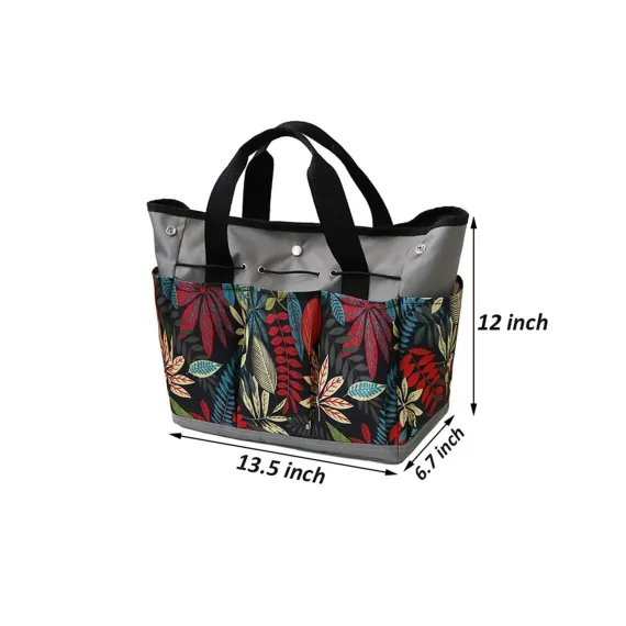 Garden Tool Bag, Garden Tote Storage Bag with 8 Pockets, Women Men Garden Plant Tool Storage Bag (Tools NOT Included)