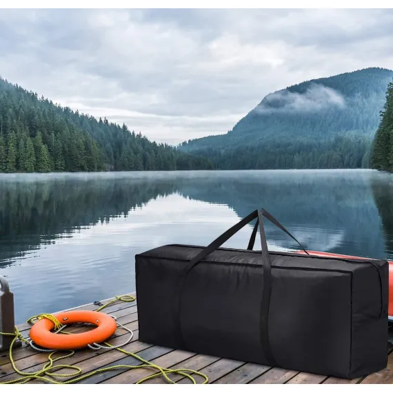 Storage bag for garden furniture cushions - 600D - waterproof - UV-resistant - portable storage bag - Dust cover - Garden Furniture Cushion Cover - for garden furniture with handles and zipper - 122x38x51cm - black