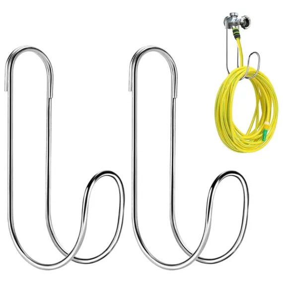 2 Pcs Flexible Garden Hose Storage Hook-Stainless Steel Water Hose Hanger Support Up to 44lbs-Hanging Stainless Hose Holder for Indoor Outdoor Home Garden Water Hose Storage