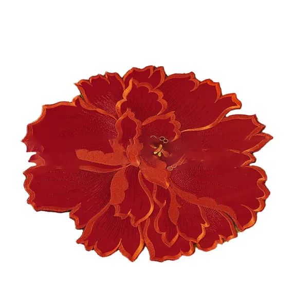 4 Pieces Flower Placemat, 3D Flower Placemats, Flower Shape Placemat, Heat-Resistant And Washable Placemat for Dining Table, White