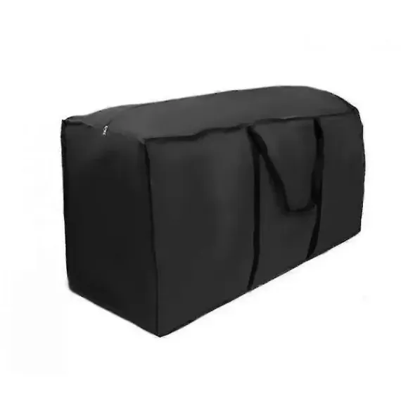 1 Piece 420D Outdoor Cushion Storage Bag, Waterproof Oxford Fabric with Zip and Handles for Patio Furniture, Black, 173 x 76 x 51 cm