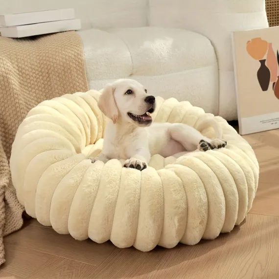 Pet Bed Dog Bed Cat Bed Small Dog Bed Medium Dog Bed Plush Pet Bed All-Season - Khaki - Size 50-20-20