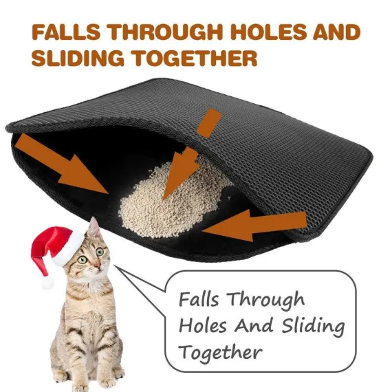 Cat Litter Ma Pet Cat Litter Mat Ouble-Layer Cat Litter Trapper Mats with Waterproof Bottom Net Litter Cat Mat Layer cat pad